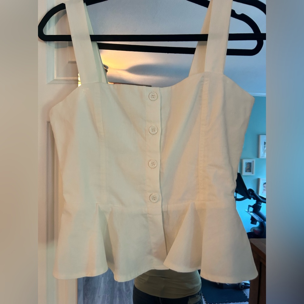 Urban Outfitters Cream Button-Up Tank Top